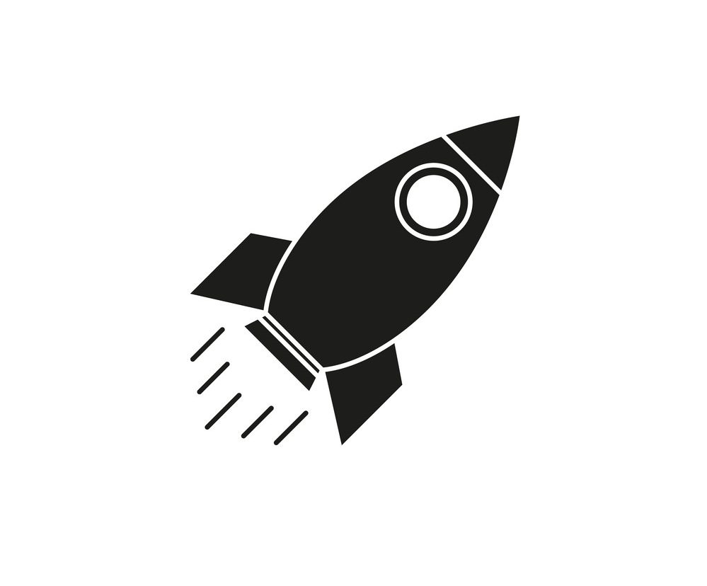 Rocket of icon black